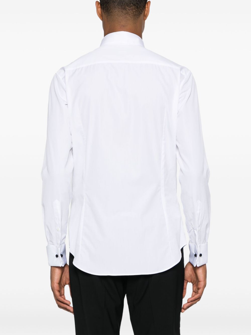 Giorgio Armani Diamond-Pattern Poplin Shirt — White, view 4