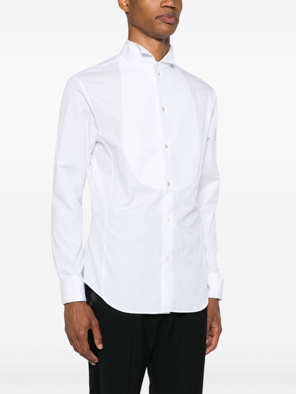 Giorgio Armani Diamond-Pattern Poplin Shirt — White, view 5