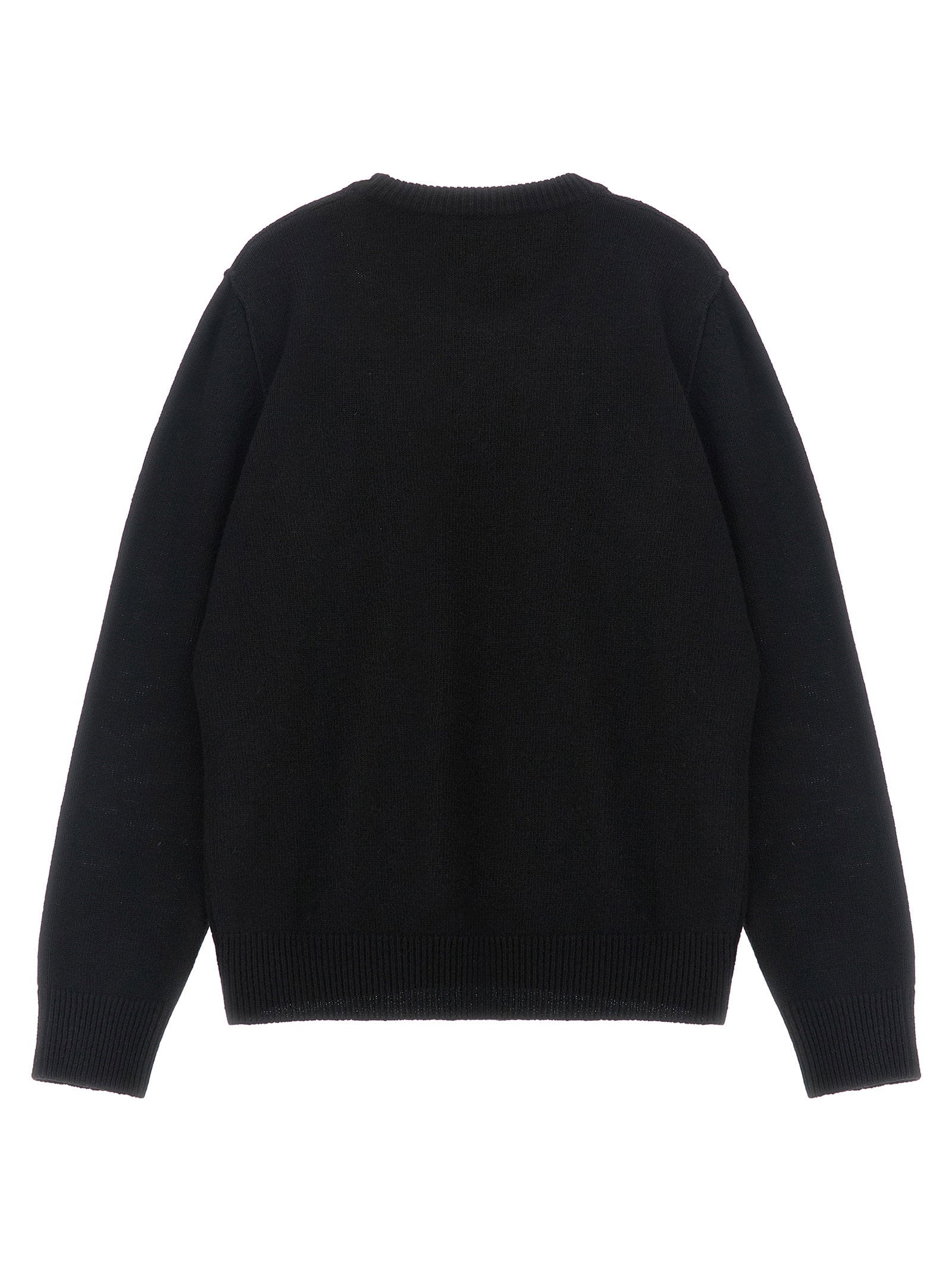 Stone Island Junior Badge Logo Wool Blend Sweater — Black - 10, view 2