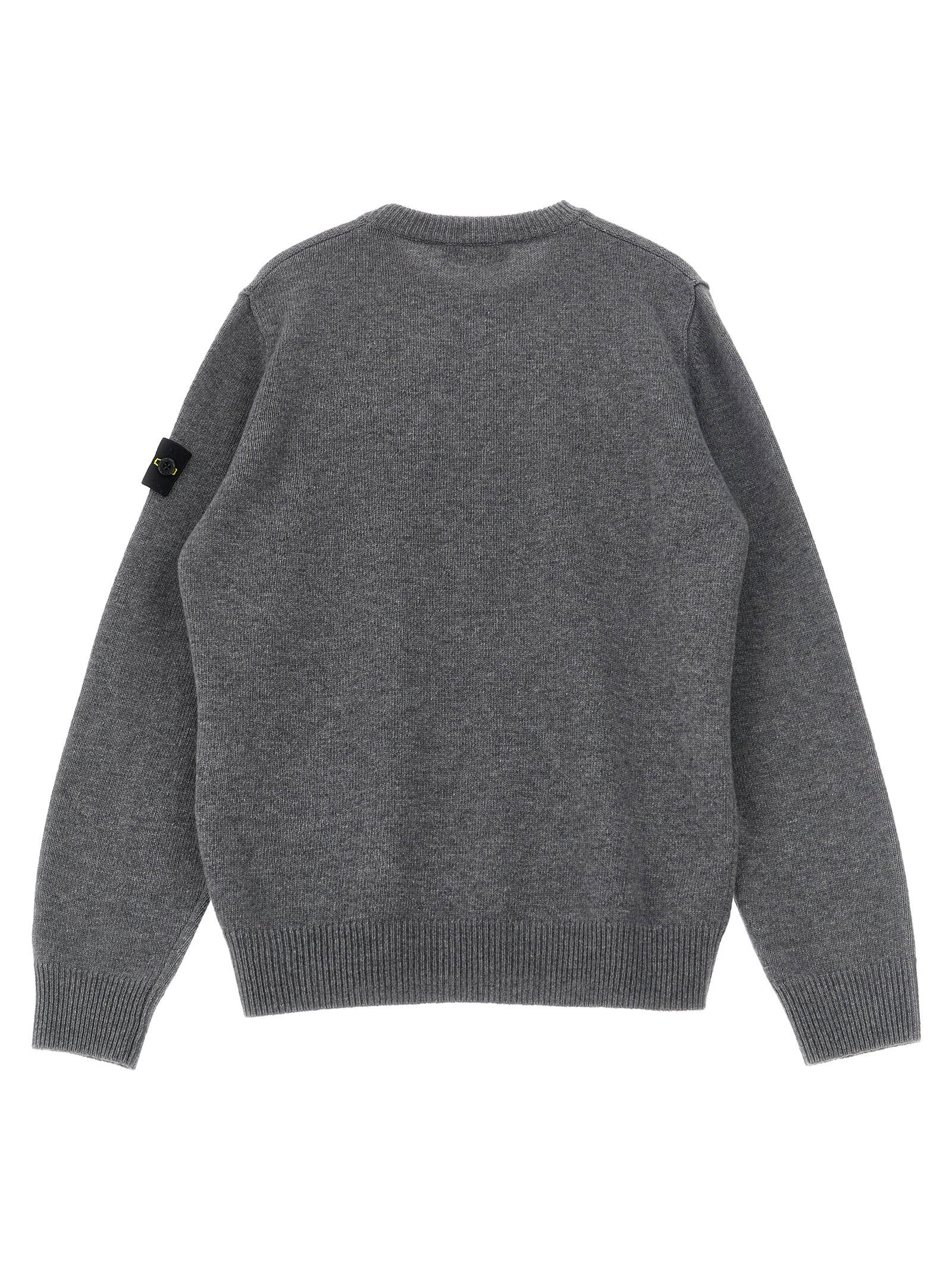 Stone Island Junior Wool Blend with Badge Logo Sweater — grey, view 2