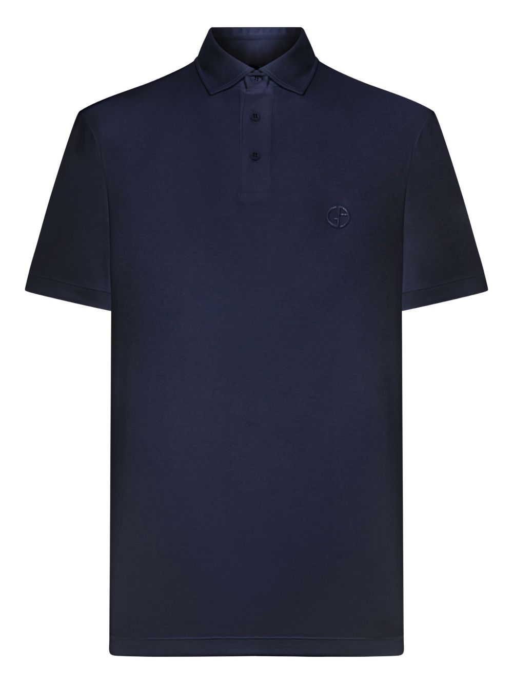 Giorgio Armani Interlock Cotton Polo Shirt — Navy by Giorgio Armani