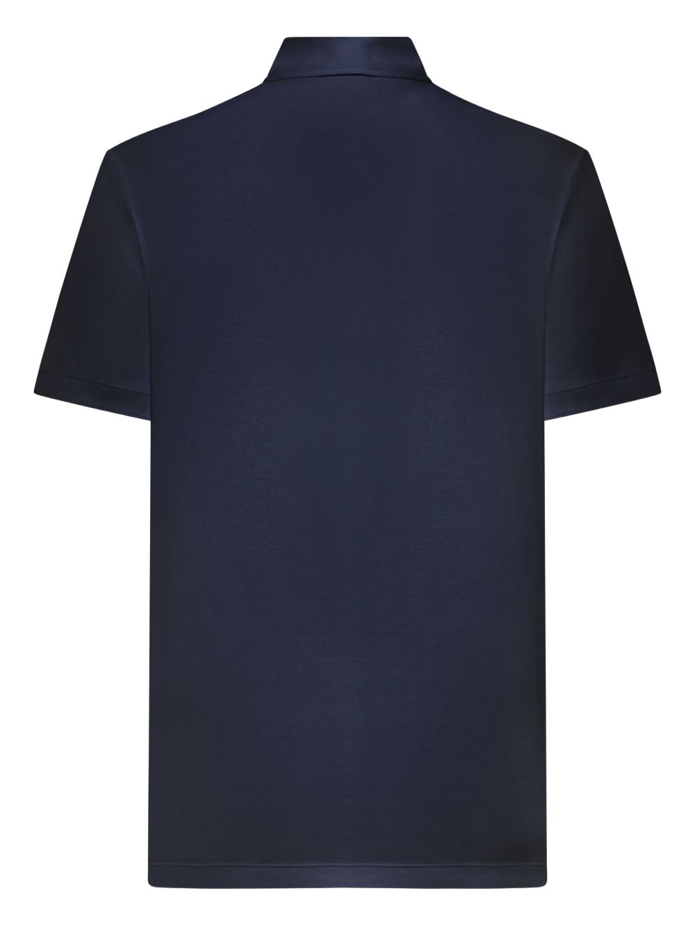 Giorgio Armani Interlock Cotton Polo Shirt — Navy, view 2