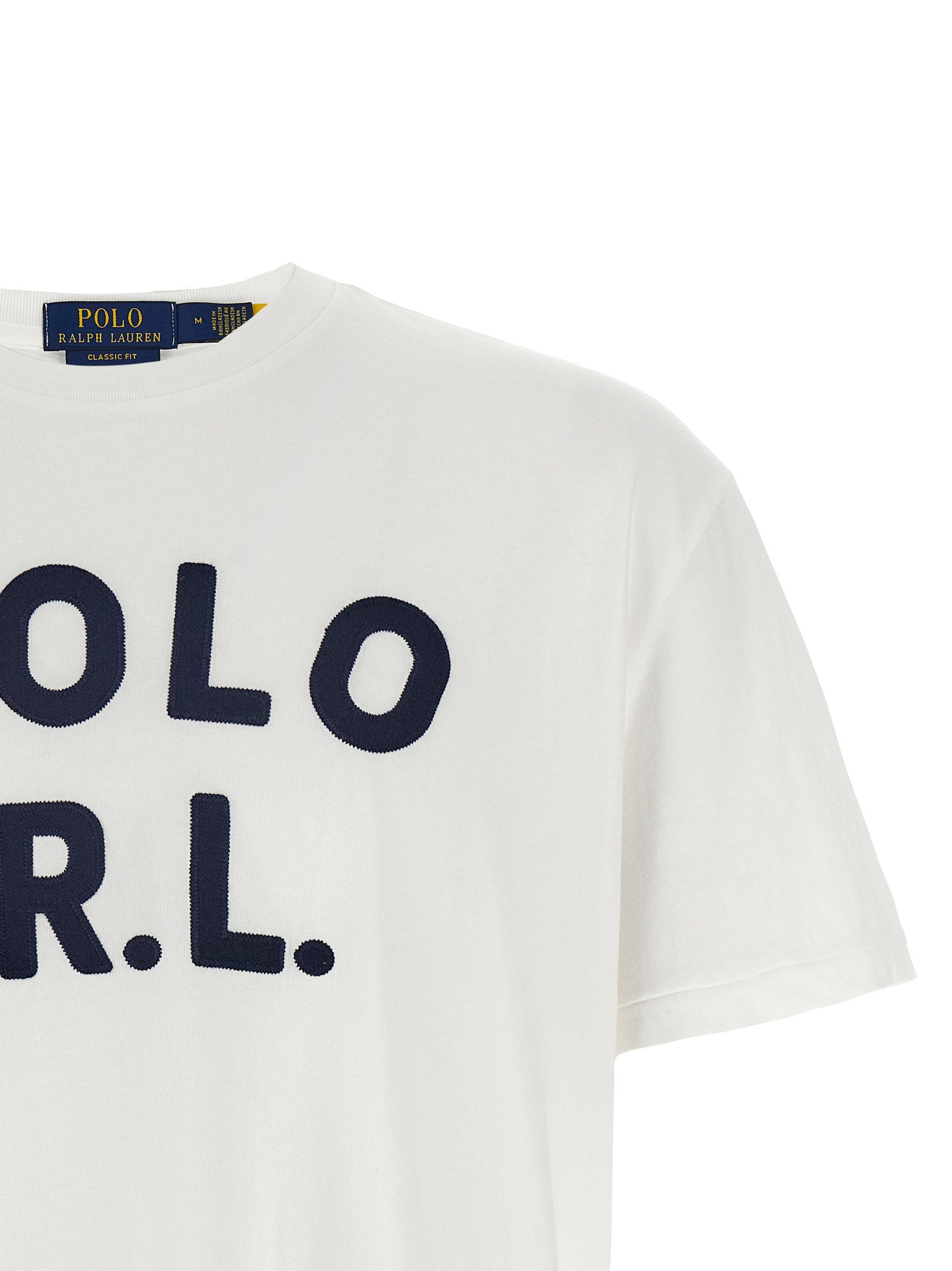 Polo Ralph Lauren Logo-Embroidered Cotton Jersey T-shirt — White, view 3
