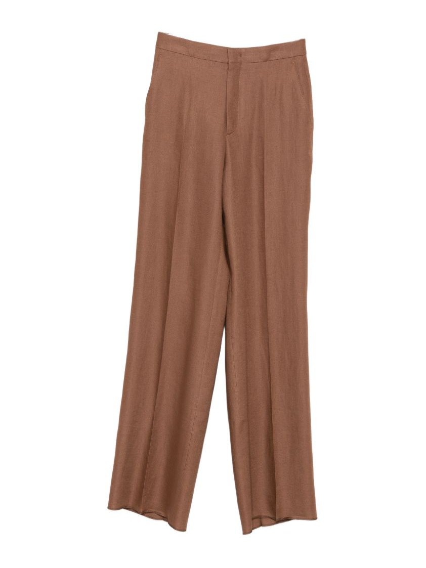 Tagliatore Linen Trousers — Brown by Tagliatore