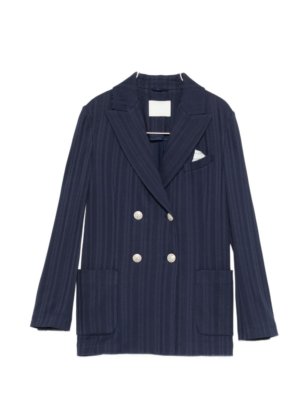 Circolo 1901 Double-Breasted Pinstripe Blazer — Navy by Circolo 1901