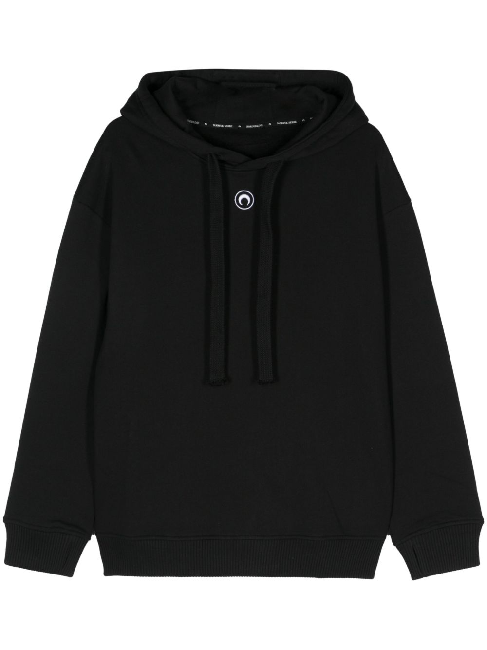 Marine Serre Crescent Moon Embroidery Hoodie — Black by Marine Serre