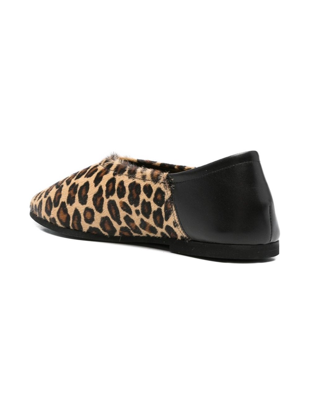 BABU' MILANO Leopard-Print Calf Hair Flat — Tan, view 2