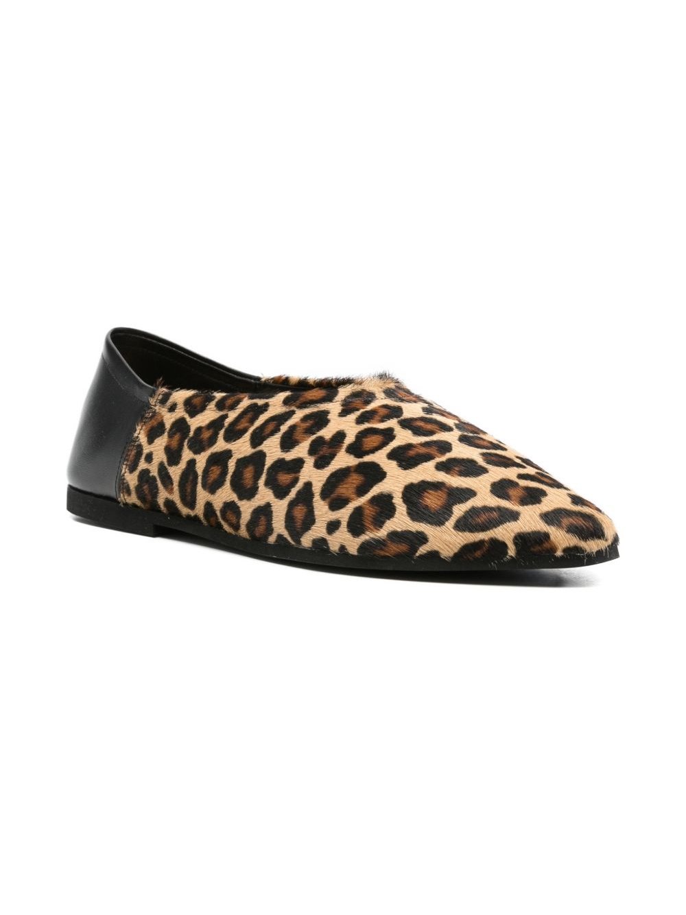 BABU' MILANO Leopard-Print Calf Hair Flat — Tan, view 3