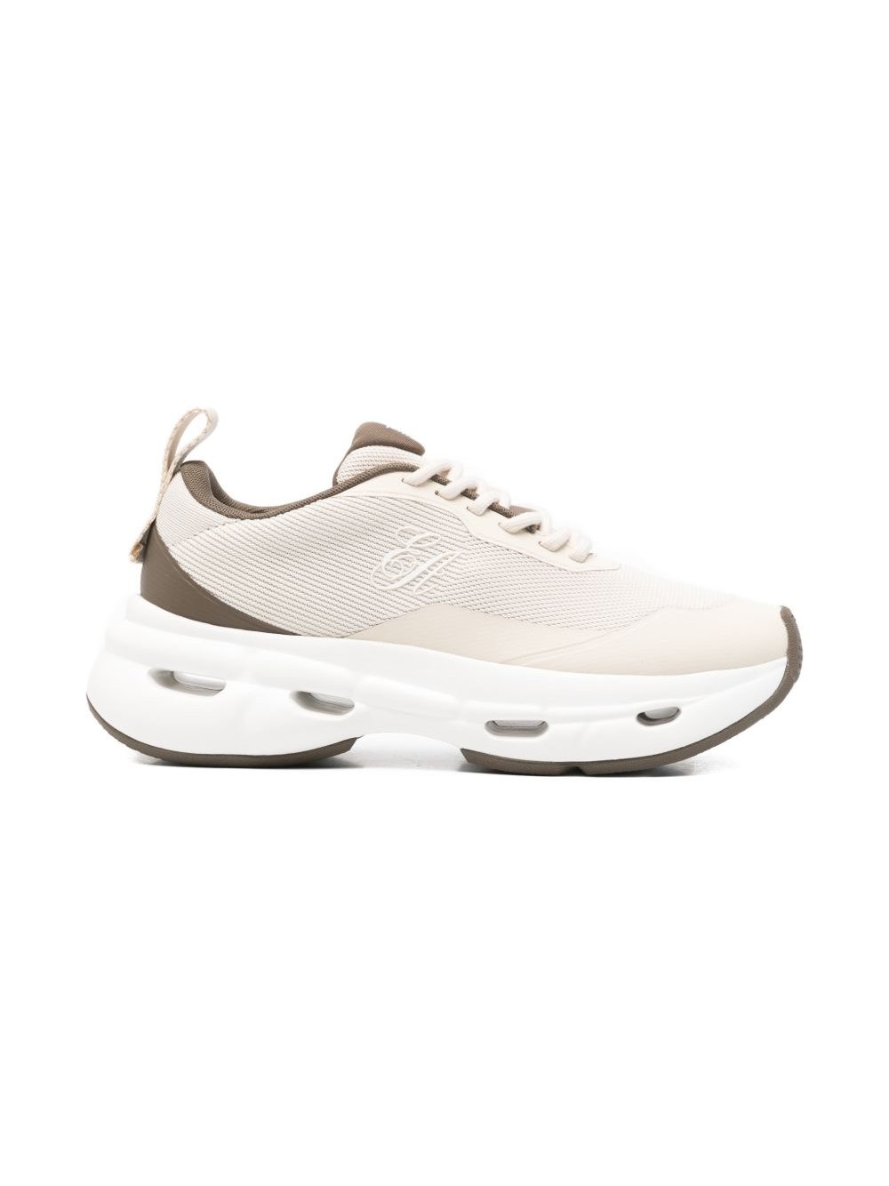 EMPORIO ARMANI EXCLUSIVE Logo-Embellished Chunky Sole Sneaker — Beige by EMPORIO ARMANI EXCLUSIVE