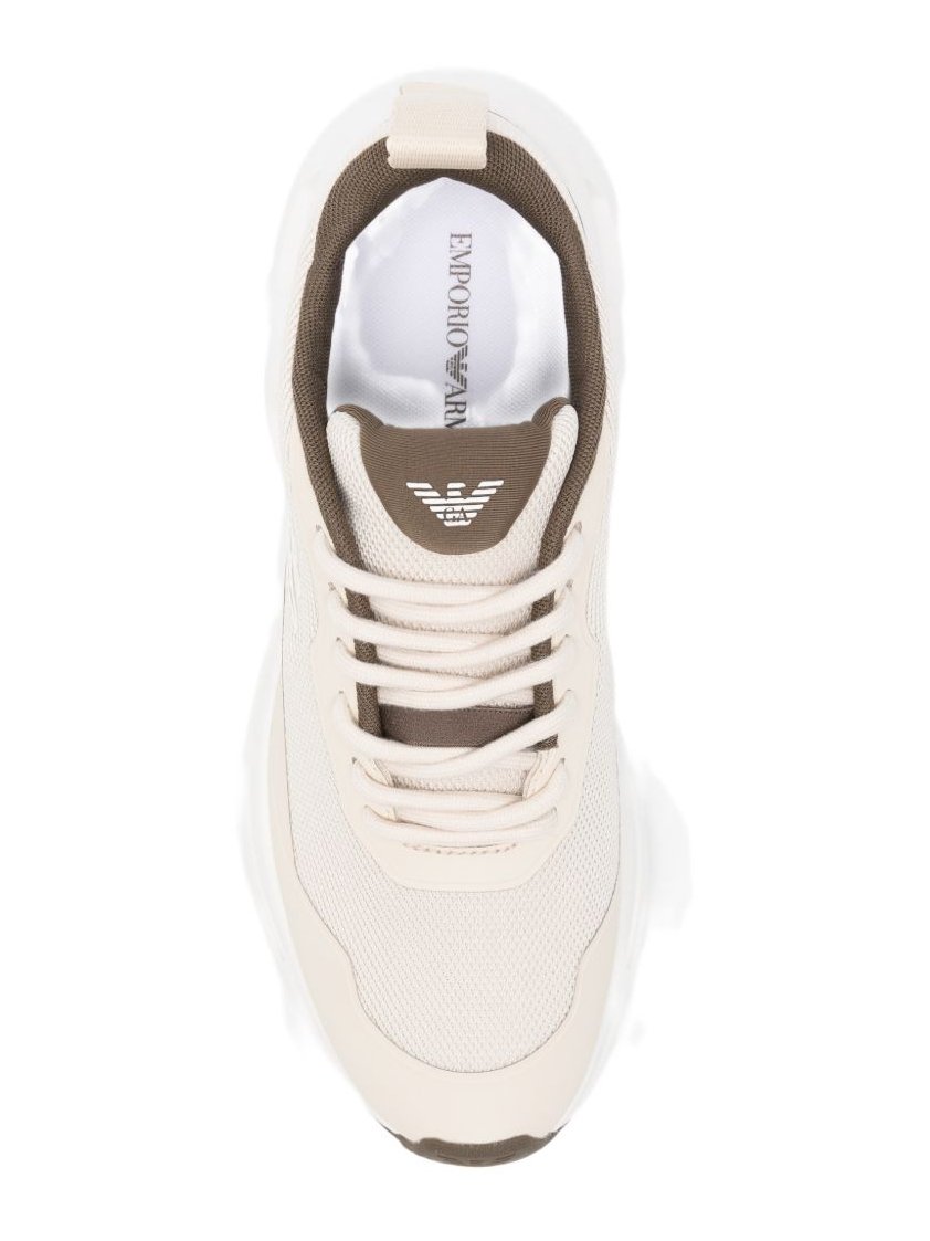 EMPORIO ARMANI EXCLUSIVE Logo-Embellished Chunky Sole Sneaker — Beige, view 4