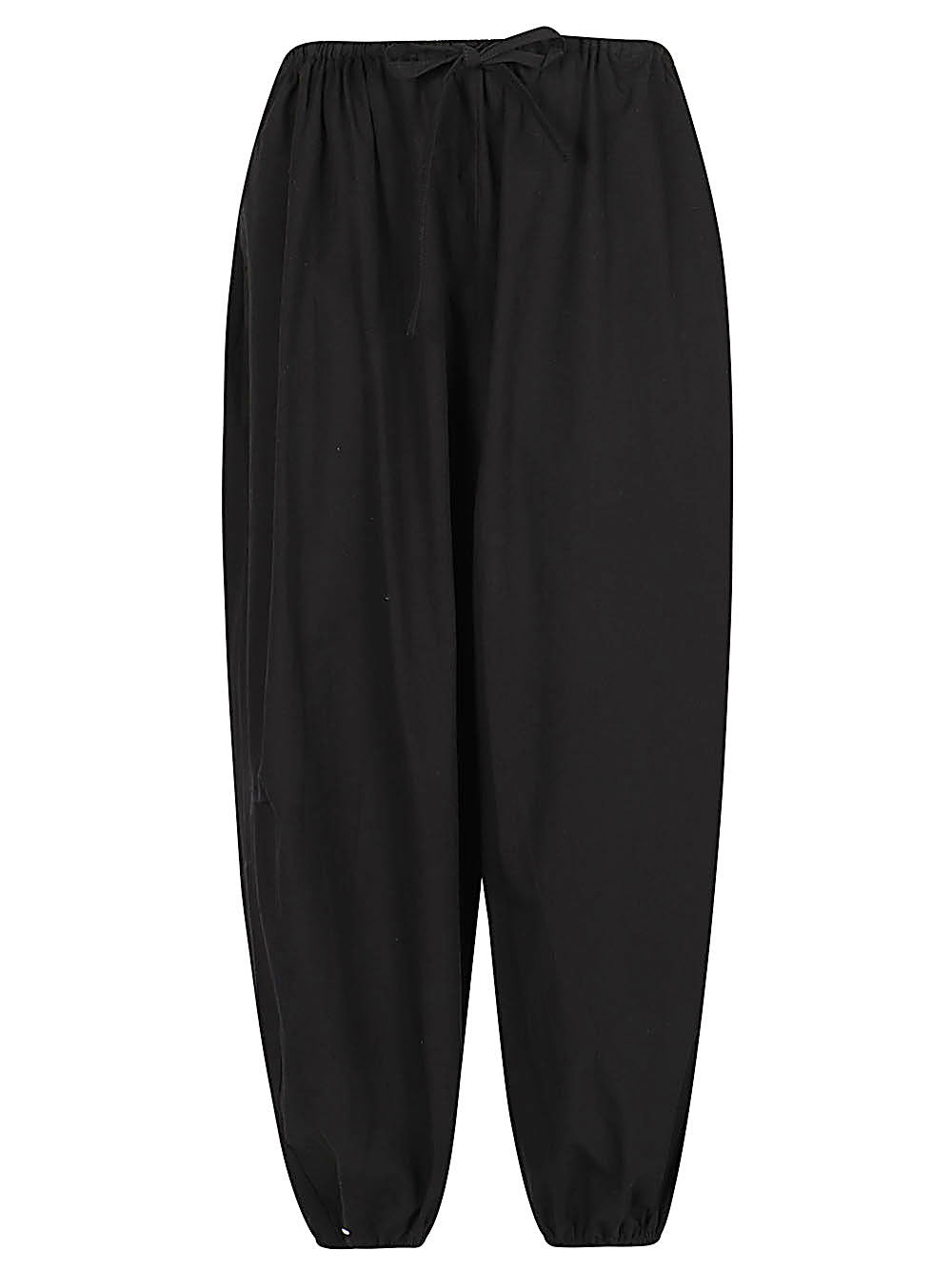 MIZUIRO Tapered Puffed Cotton Trousers — Black by MIZUIRO