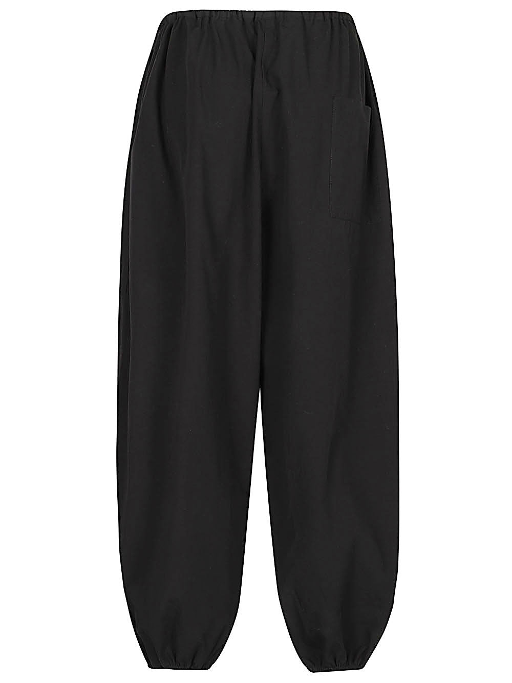 MIZUIRO Tapered Puffed Cotton Trousers — Black, view 2