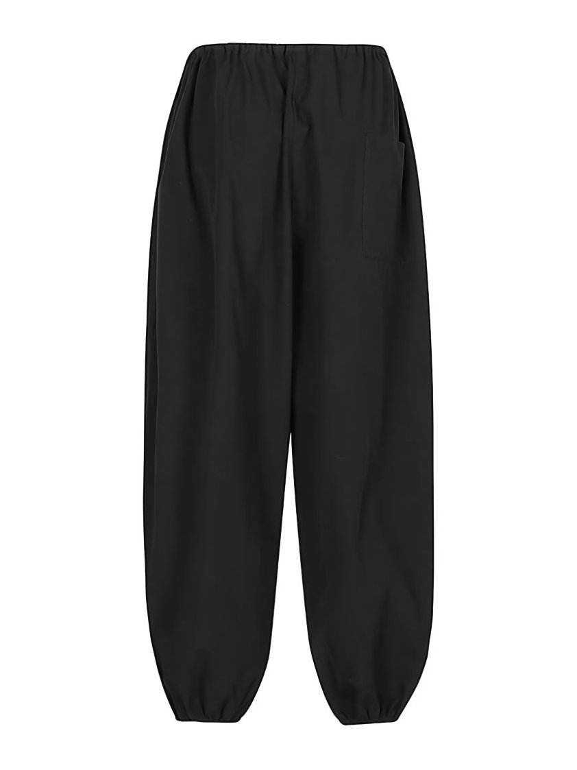 MIZUIRO Tapered Puffed Cotton Trousers — Black, view 5