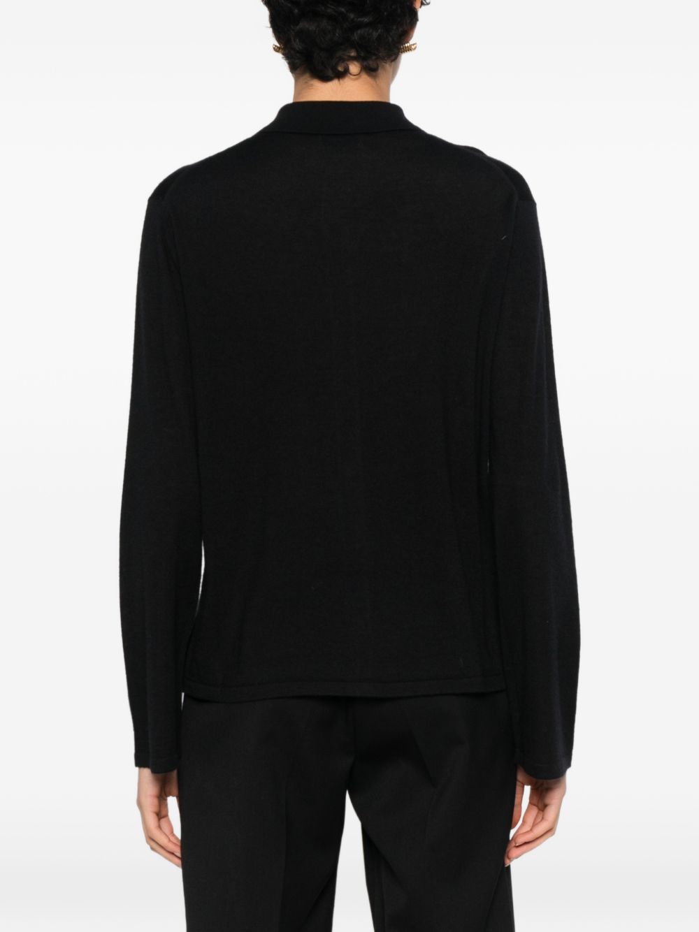 Soft Goat Cashmere Cardigan — Black, view 5