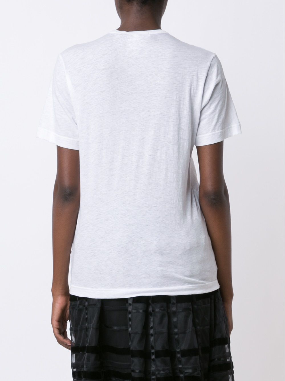 Comme Comme Cotton Ribbon Appliqué T-shirt — White, view 4