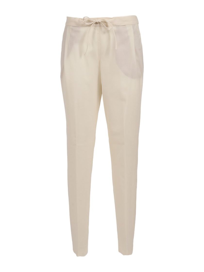 Fabiana Filippi Wool Blend Trousers — Cream by Fabiana Filippi