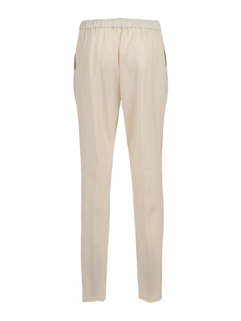 Fabiana Filippi Wool Blend Trousers — Cream, view 2