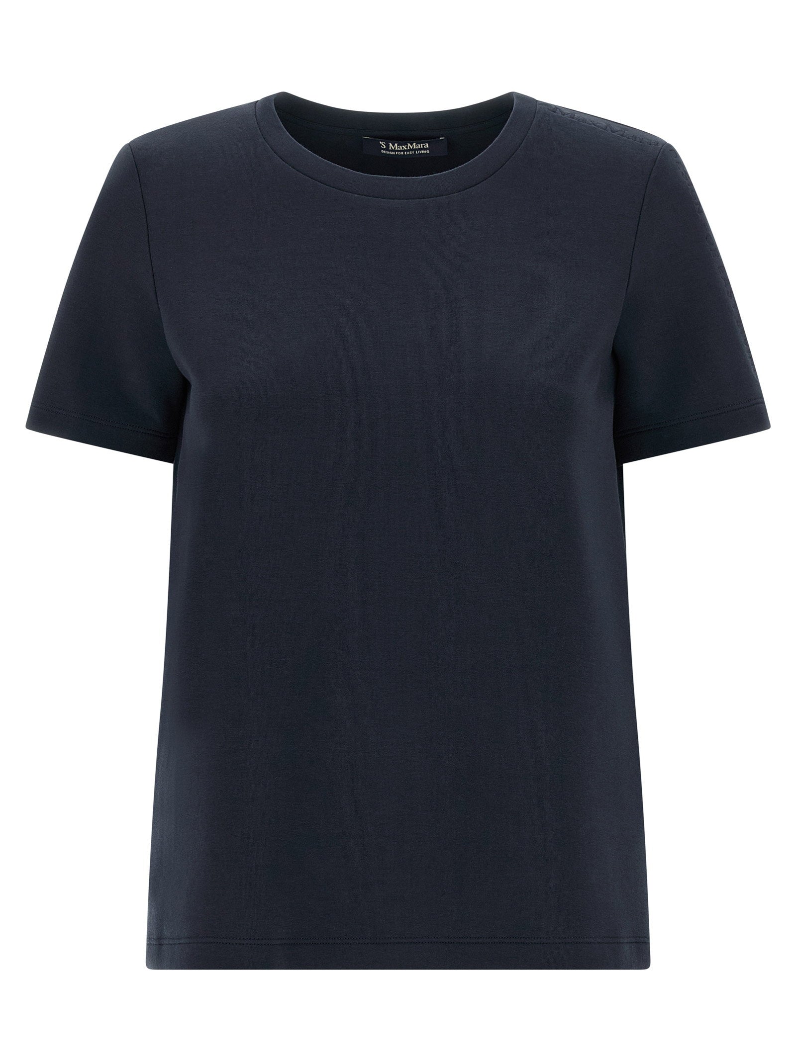 Max Mara 'S Cotton Blend Scuba Jersey T-shirt — Navy by Max Mara 'S