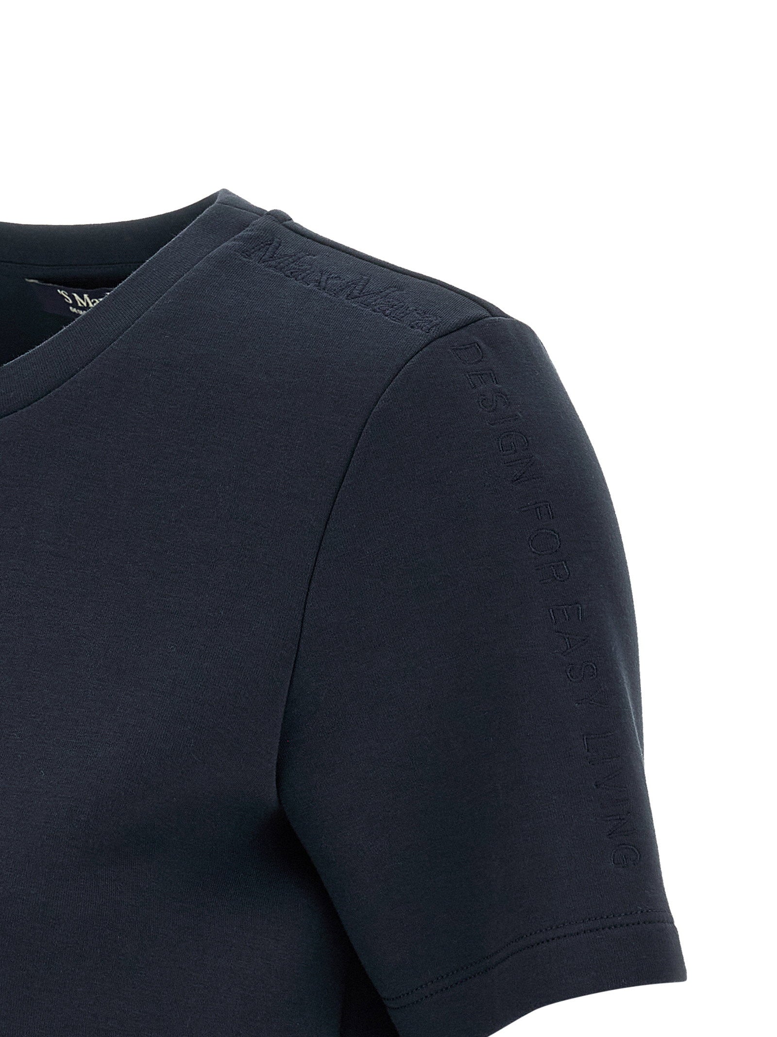 Max Mara 'S Cotton Blend Scuba Jersey T-shirt — Navy, view 4