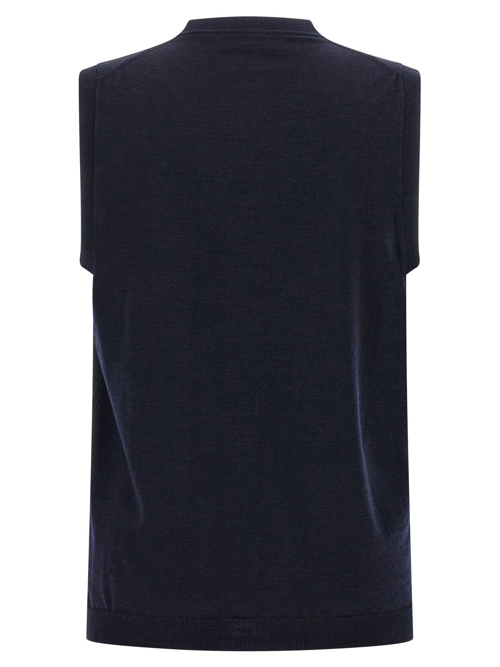 Zanone Flexwool Wool Vest — Navy, view 2