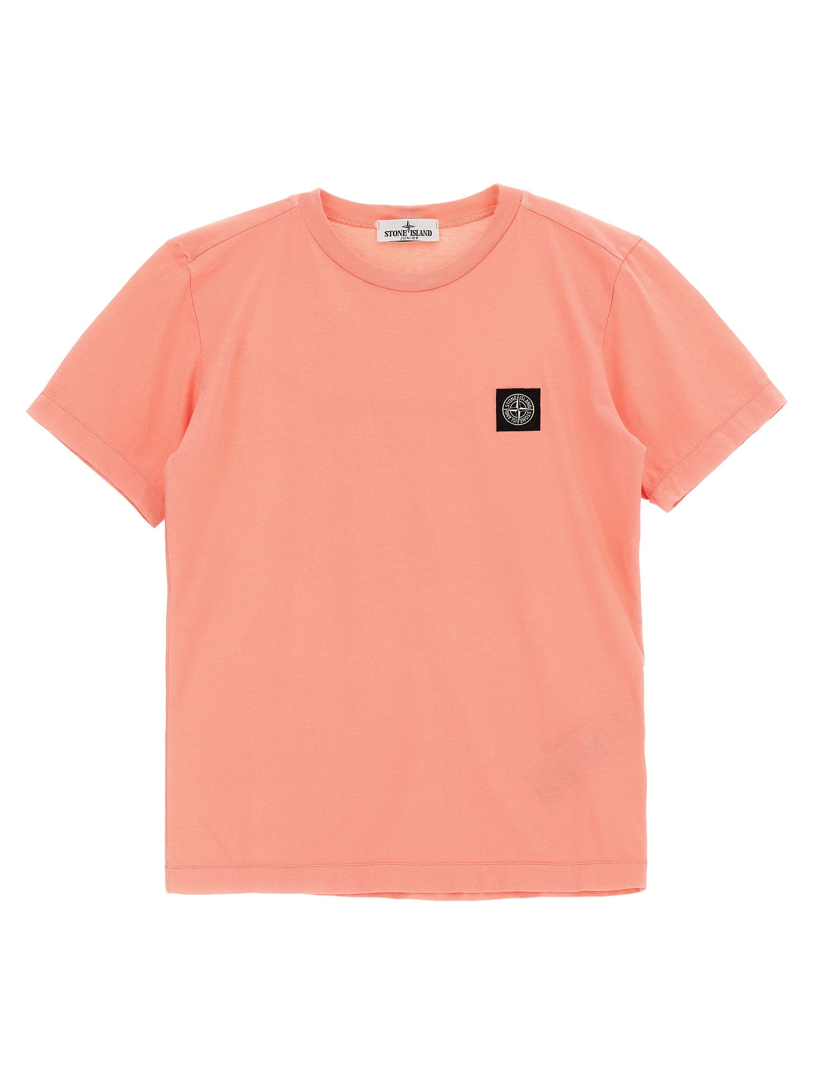 Stone Island Junior Compass Logo Cotton T-shirt — Coral by Stone Island Junior