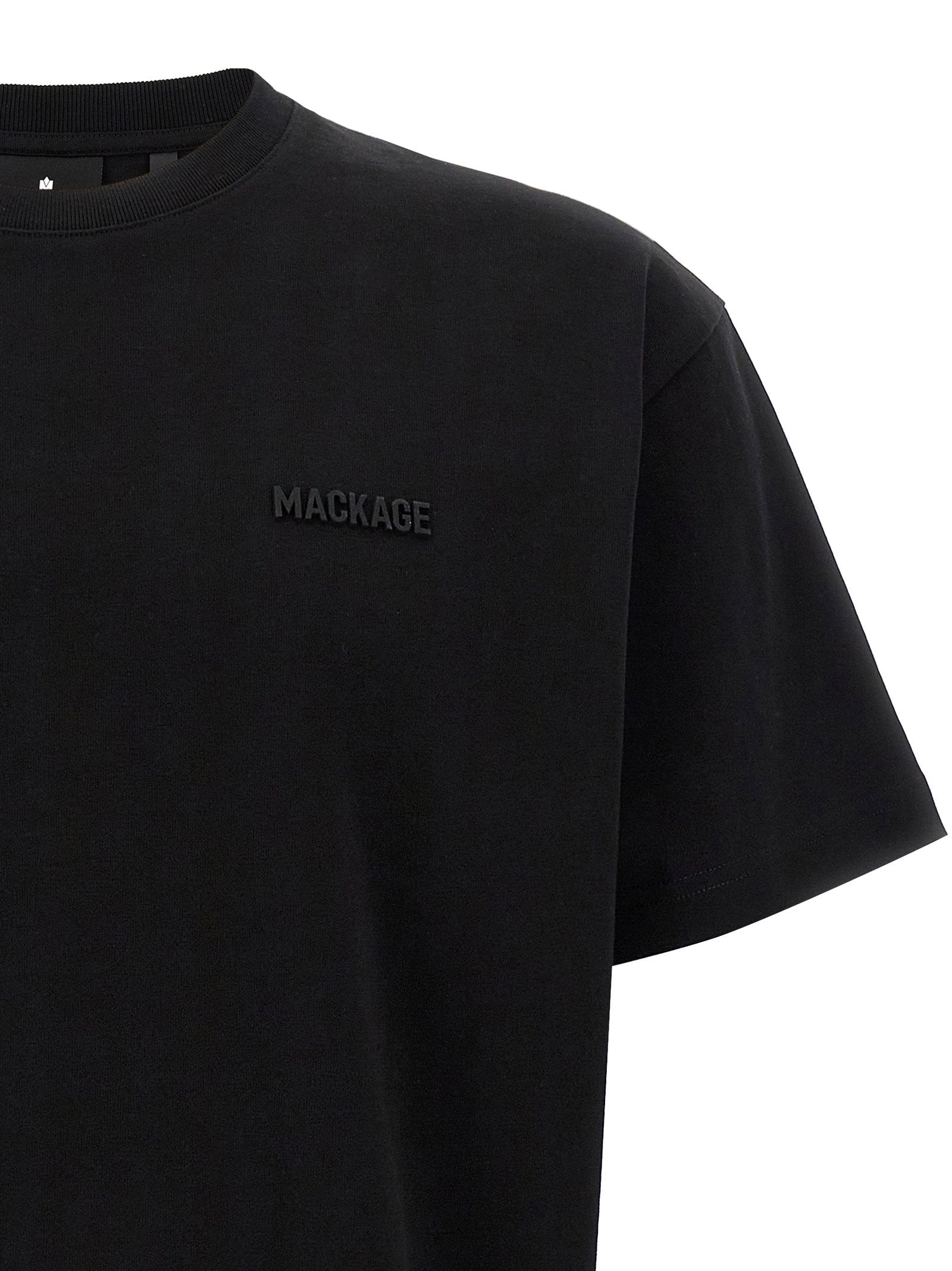 Mackage Tone-on-Tone Logo T-Shirt — Black, view 3