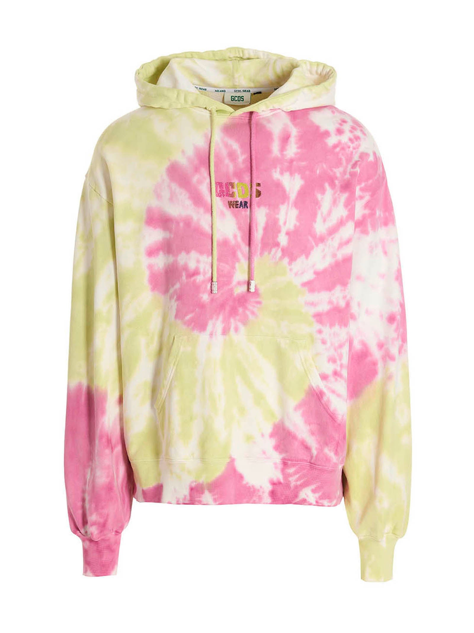 Gcds Tie-Dye Cotton Hoodie — Pink - S by GCDS