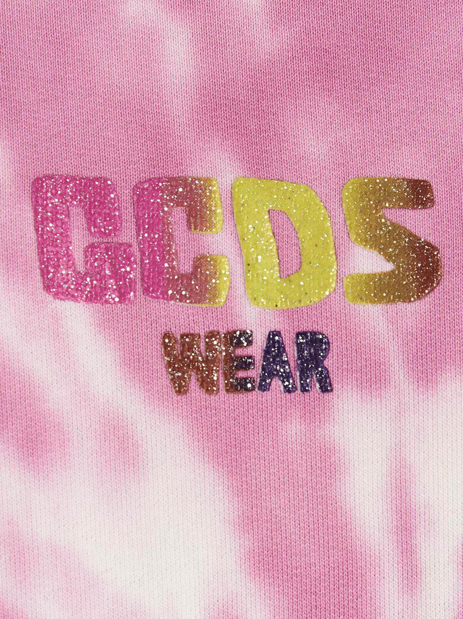Gcds Tie-Dye Cotton Hoodie — Pink - S, view 4