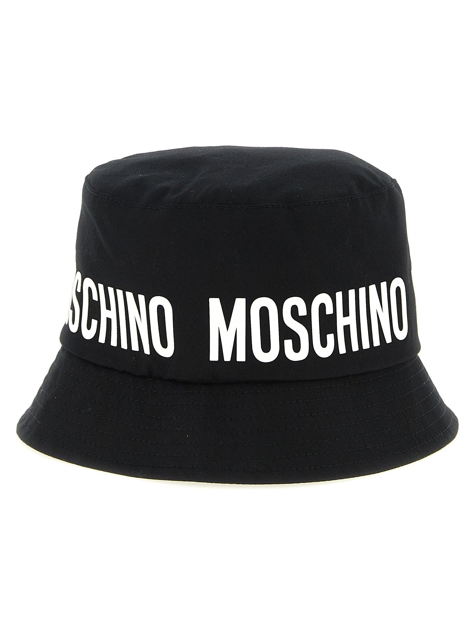Moschino Kid Teen Logo Print Bucket Hat — Black, view 2