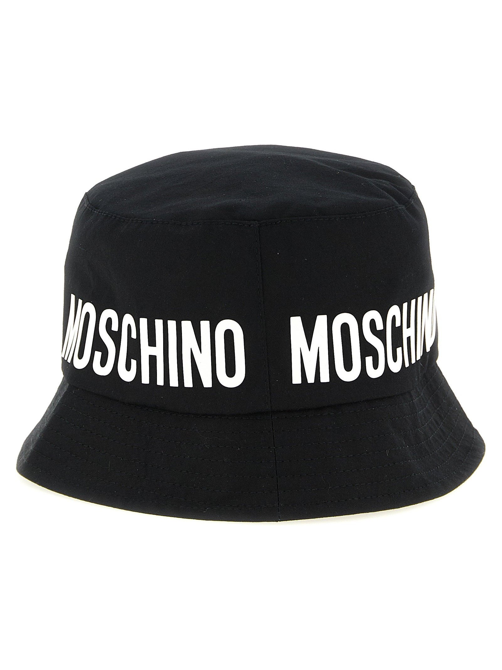 Moschino Kid Teen Logo Print Bucket Hat — Black, view 3