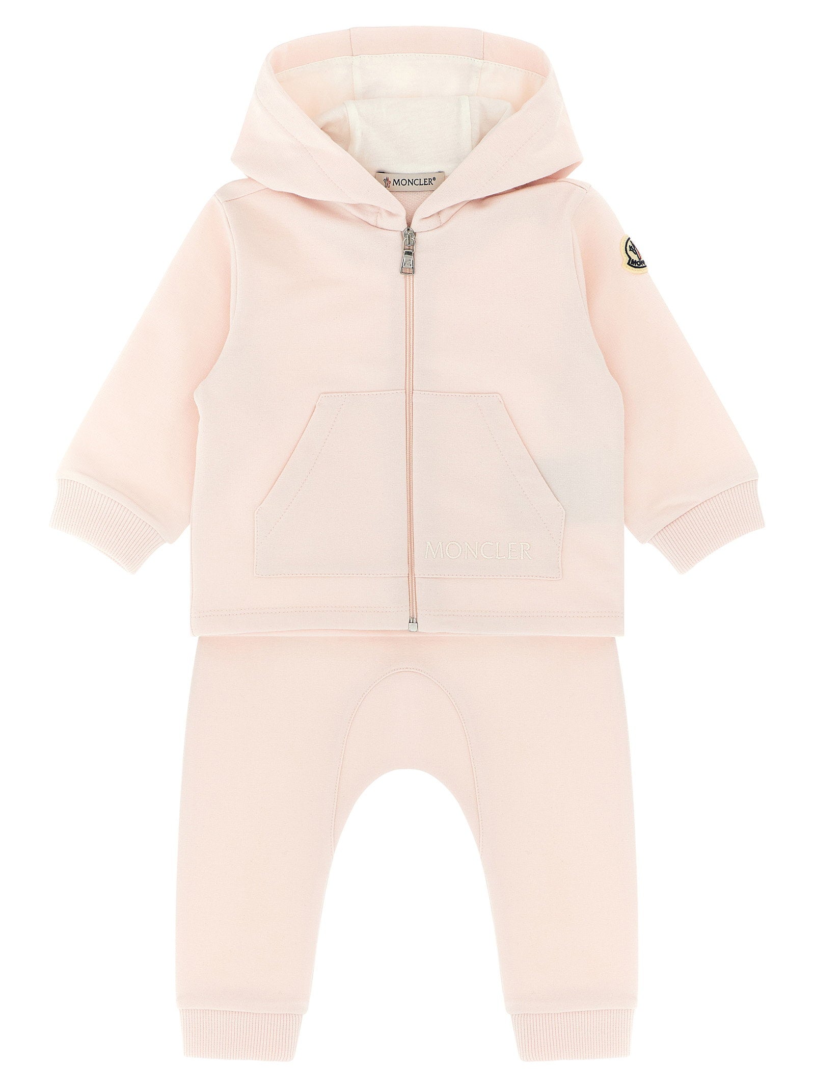 Moncler Enfant Logo-Embroidered Brushed Cotton Sweatshirt — Pink by Moncler Enfant