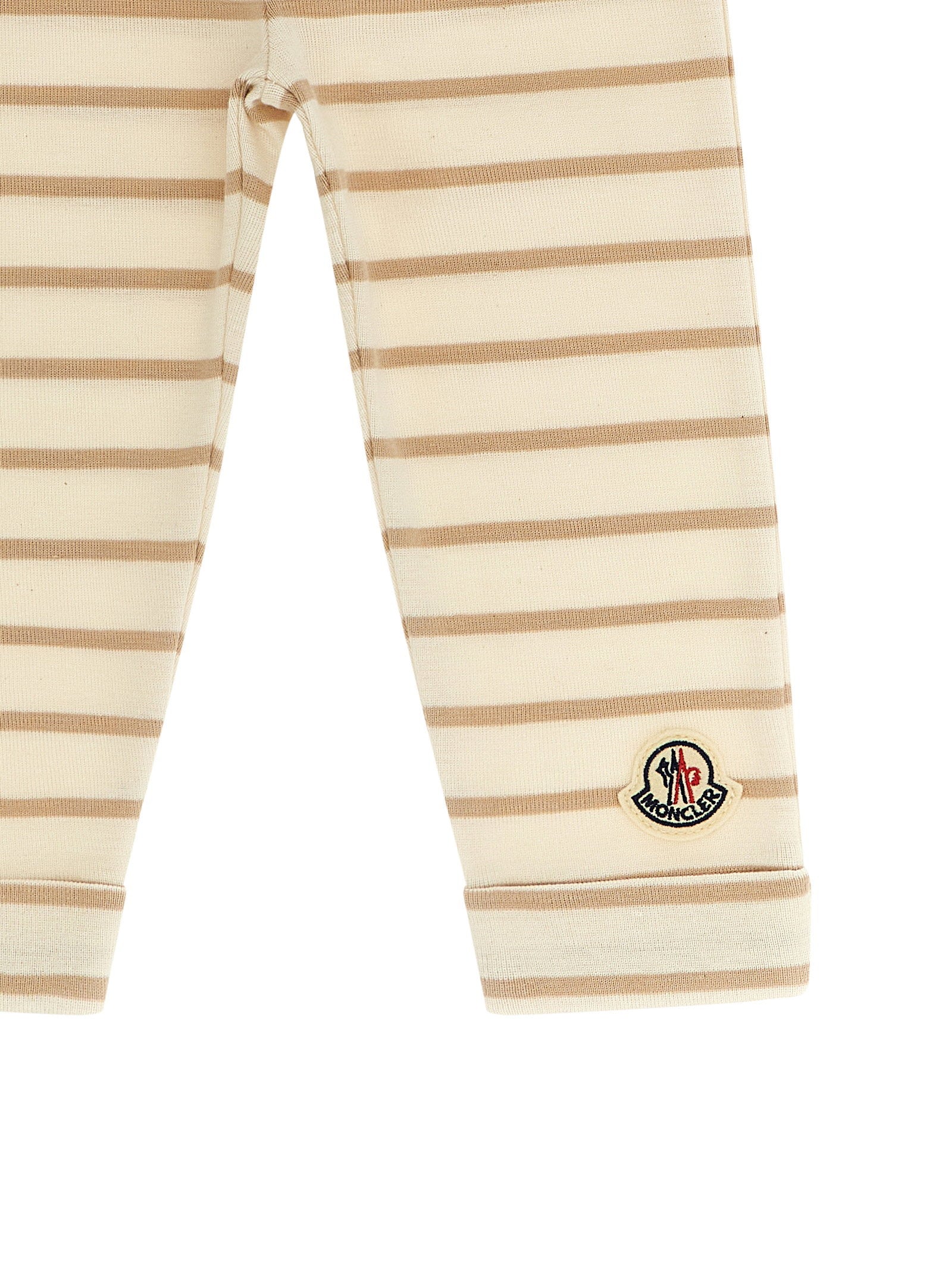 Moncler Enfant Logo-Embroidered Cotton T-shirt — Cream, view 4