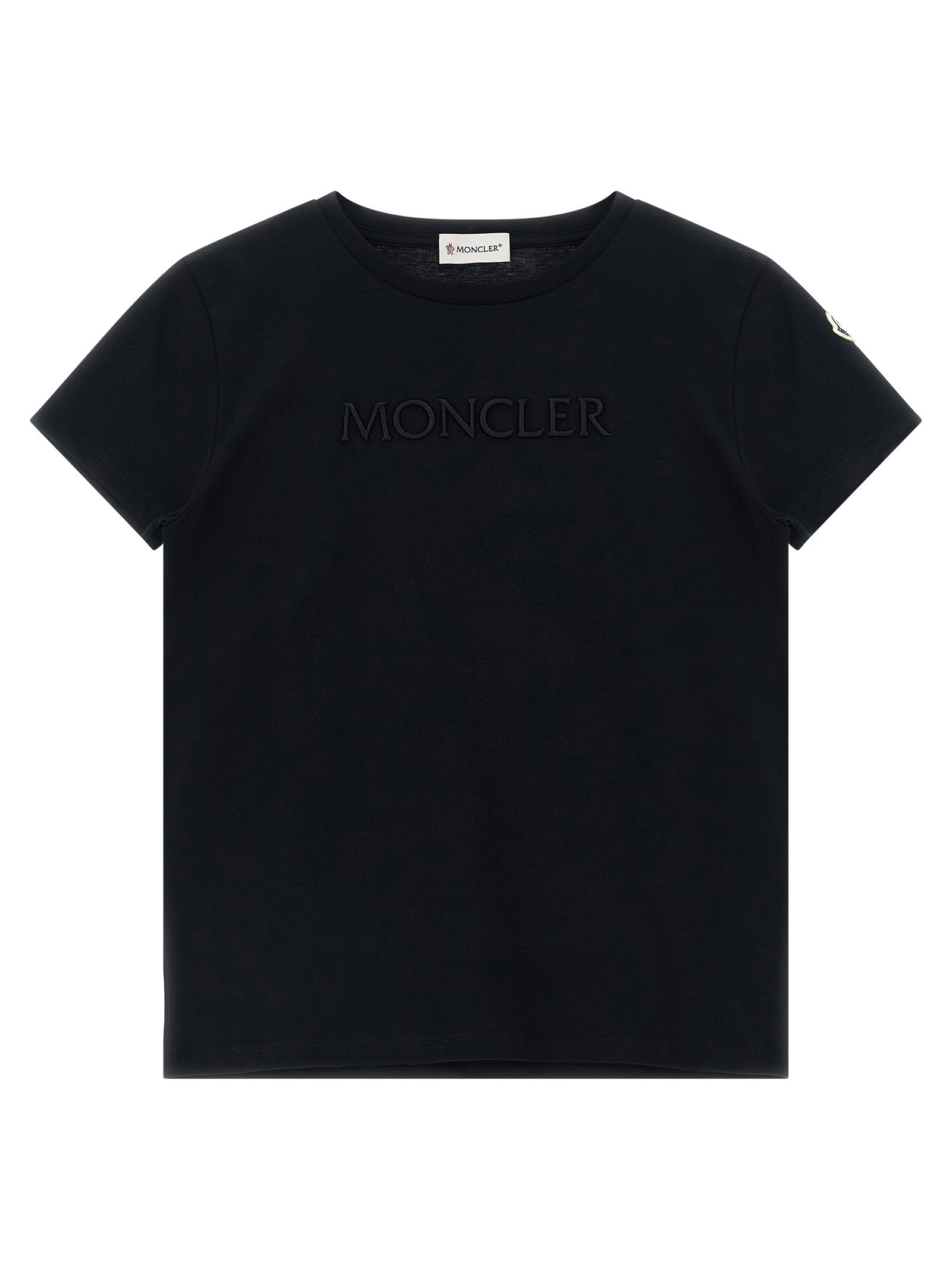Moncler Enfant Logo-Embroidered Cotton Jersey T-shirt — Black by Moncler Enfant