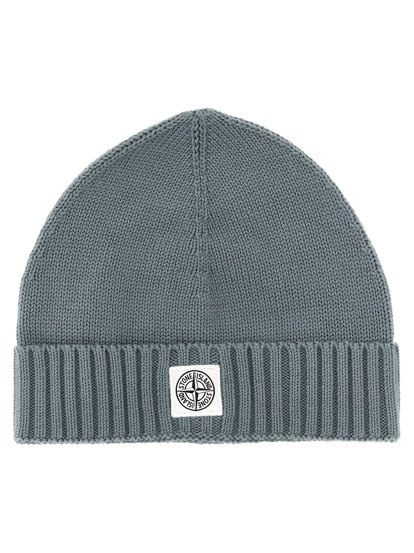 Stone Island Junior Logo Patch Beanie — grey by Stone Island Junior