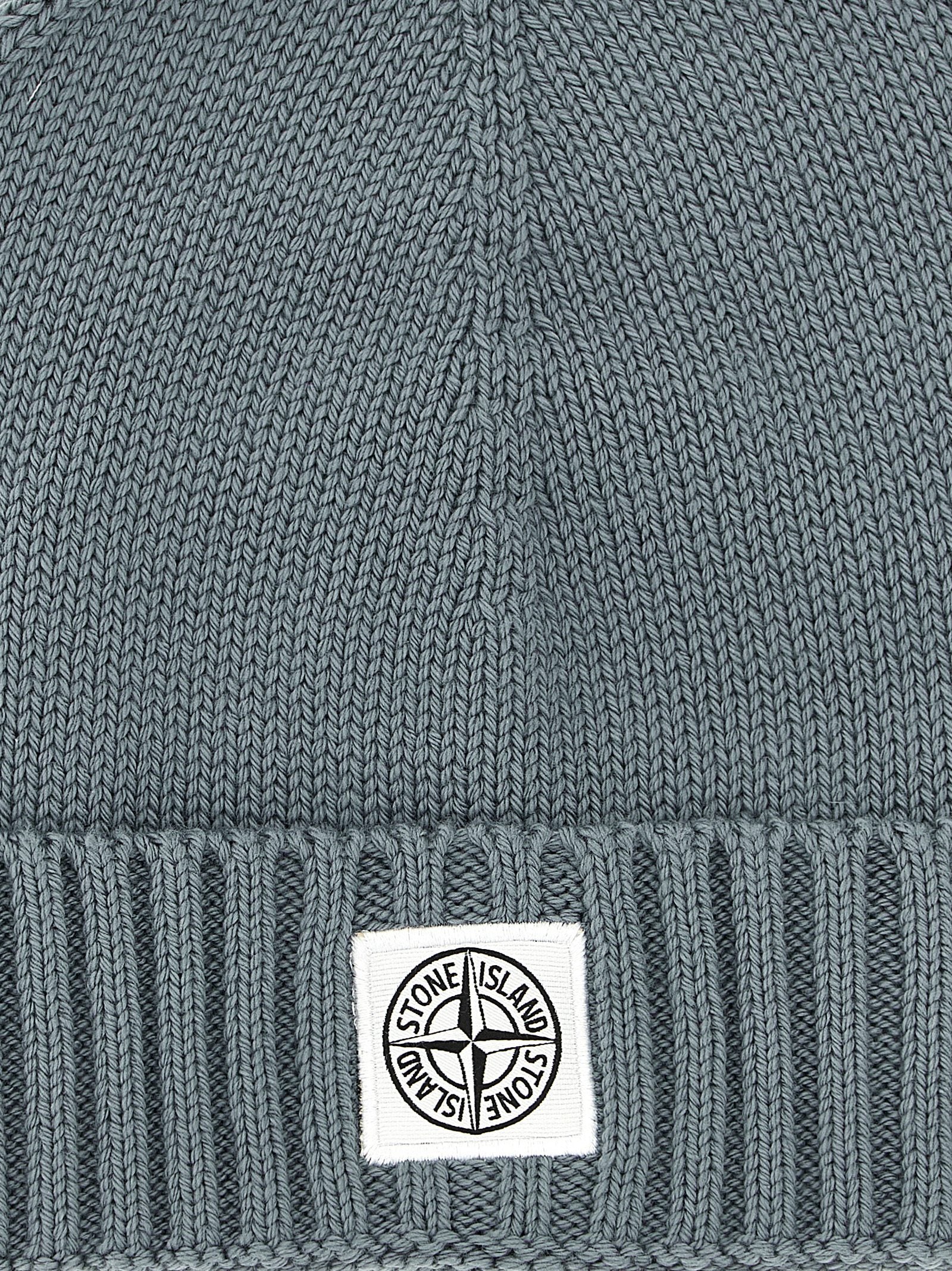 Stone Island Junior Logo Patch Beanie — grey, view 3