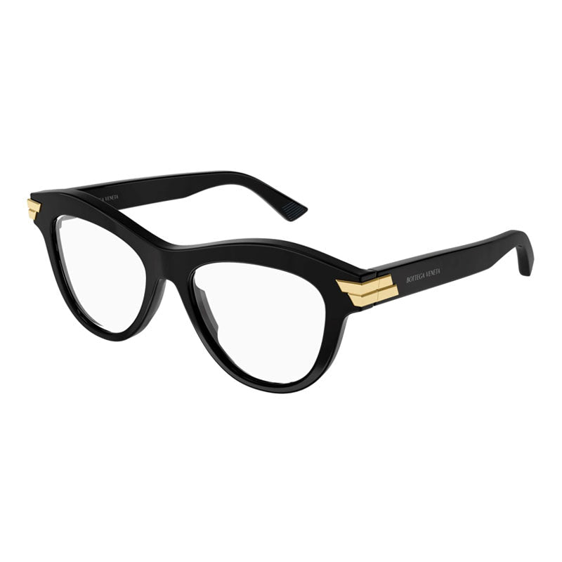 Bottega Veneta BV1105O001 Gold-Accent Frame Eyeglasses — Black by Bottega Veneta