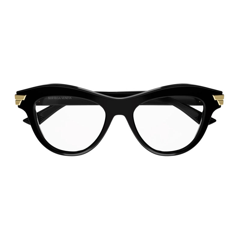 Bottega Veneta BV1105O001 Gold-Accent Frame Eyeglasses — Black, view 2