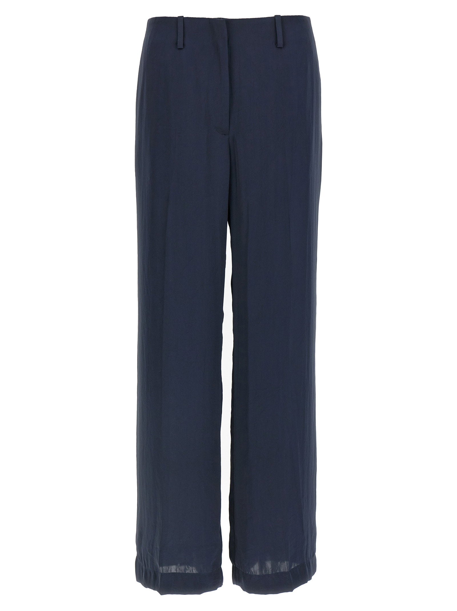Theory Silk-Effect Trousers — Navy by Theory