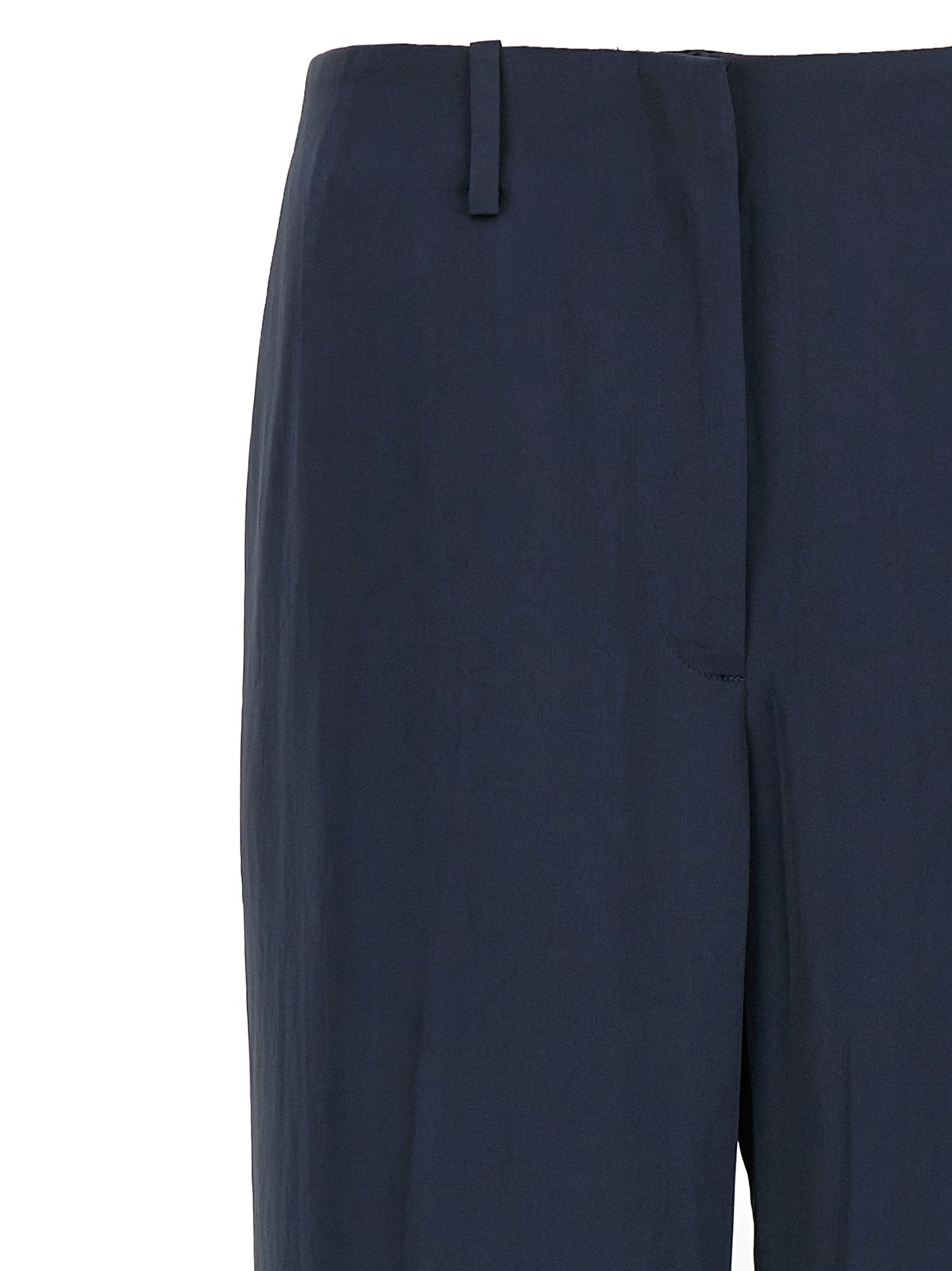 Theory Silk-Effect Trousers — Navy, view 3