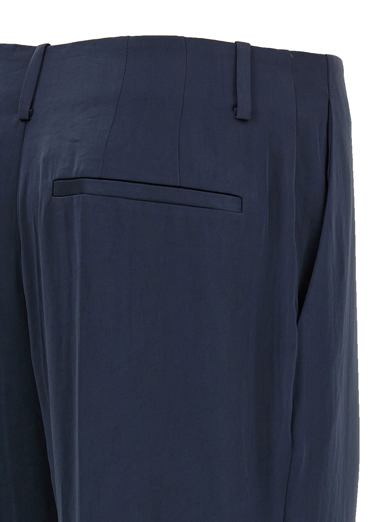 Theory Silk-Effect Trousers — Navy, view 4