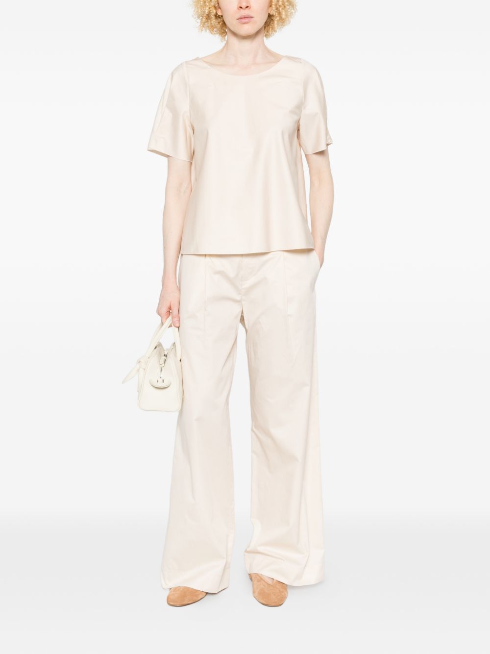 SUSANNE BOMMER Cotton Wide-Leg Trousers — Cream, view 2
