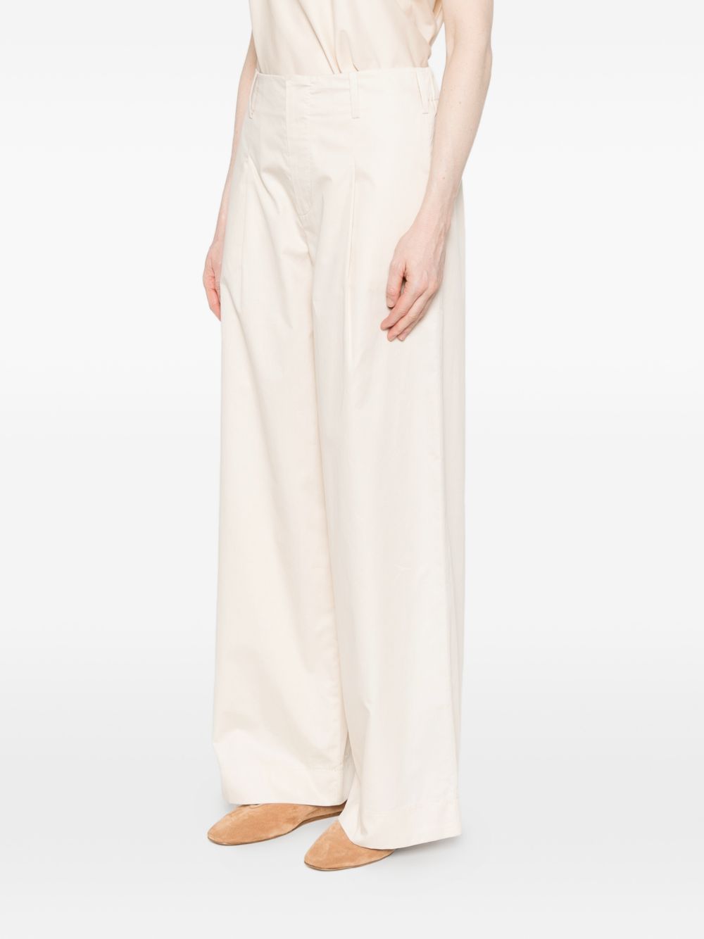 SUSANNE BOMMER Cotton Wide-Leg Trousers — Cream, view 5