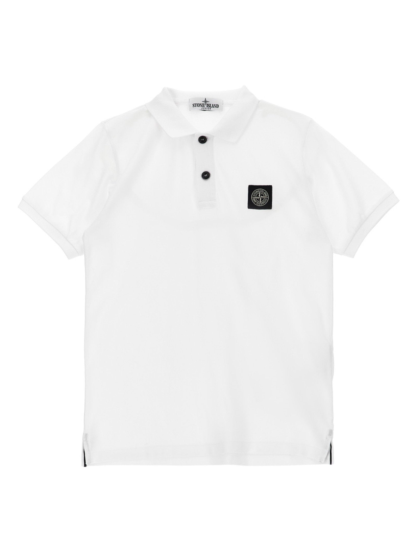Stone Island Junior Compass Logo Polo Shirt — White by Stone Island Junior