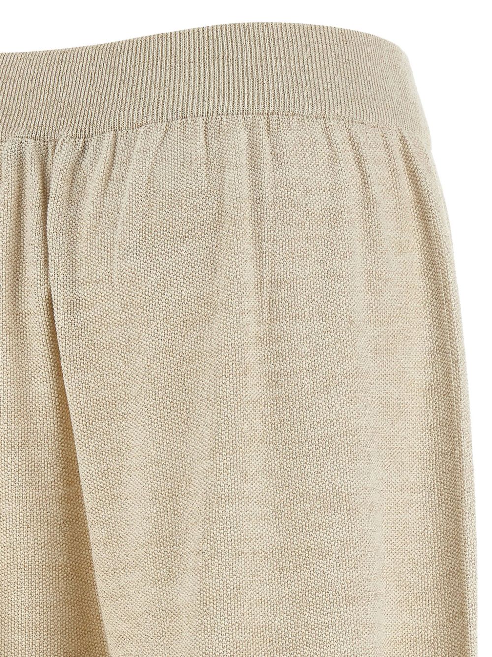 Fabiana Filippi Cotton Wide-Leg Trousers — Beige, view 4