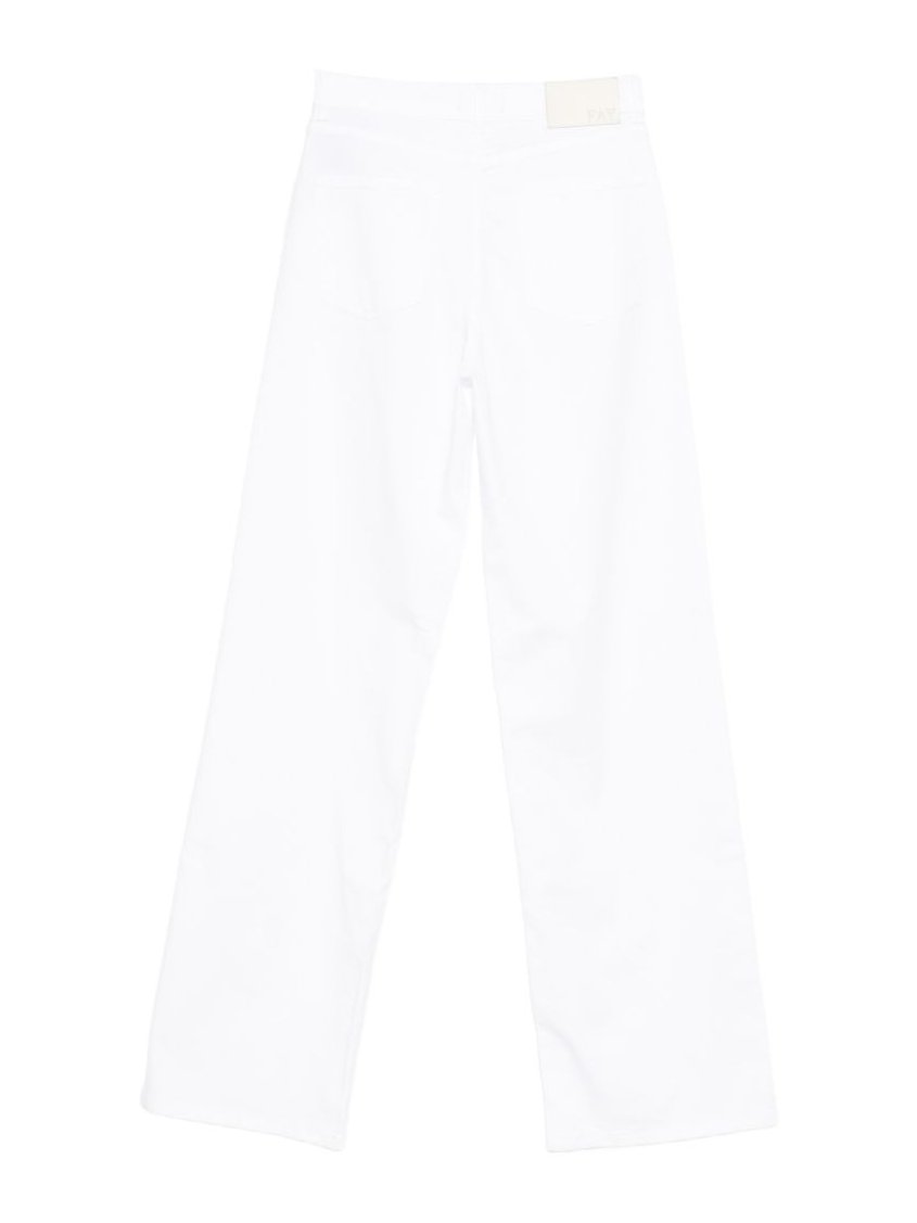 Fay Denim Cotton Jeans — White, view 3