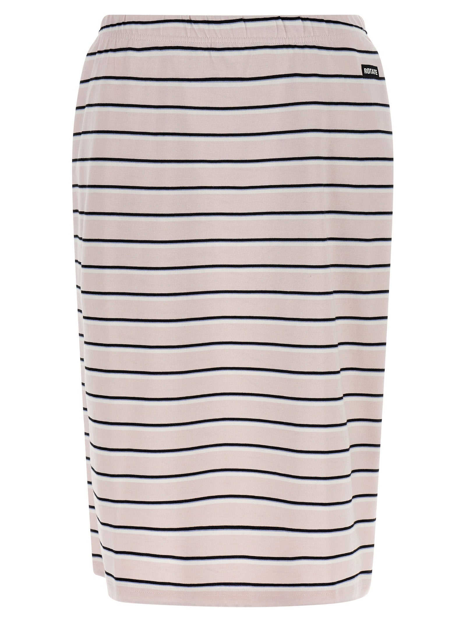 Rotate Birger Christensen Striped Jersey Midi Skirt — Cream by Rotate Birger Christensen
