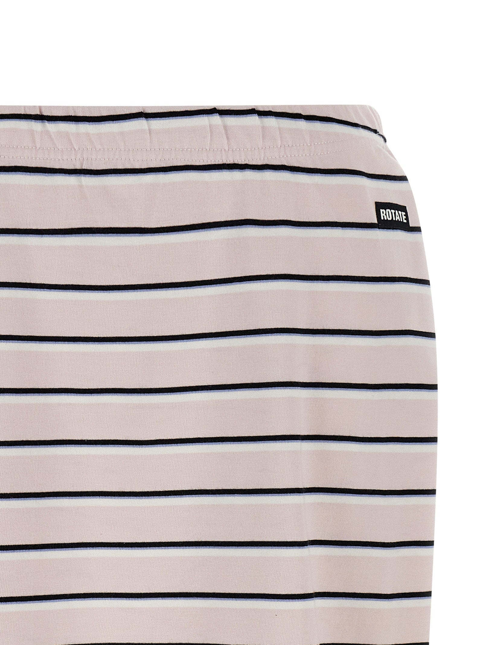 Rotate Birger Christensen Striped Jersey Midi Skirt — Cream, view 3