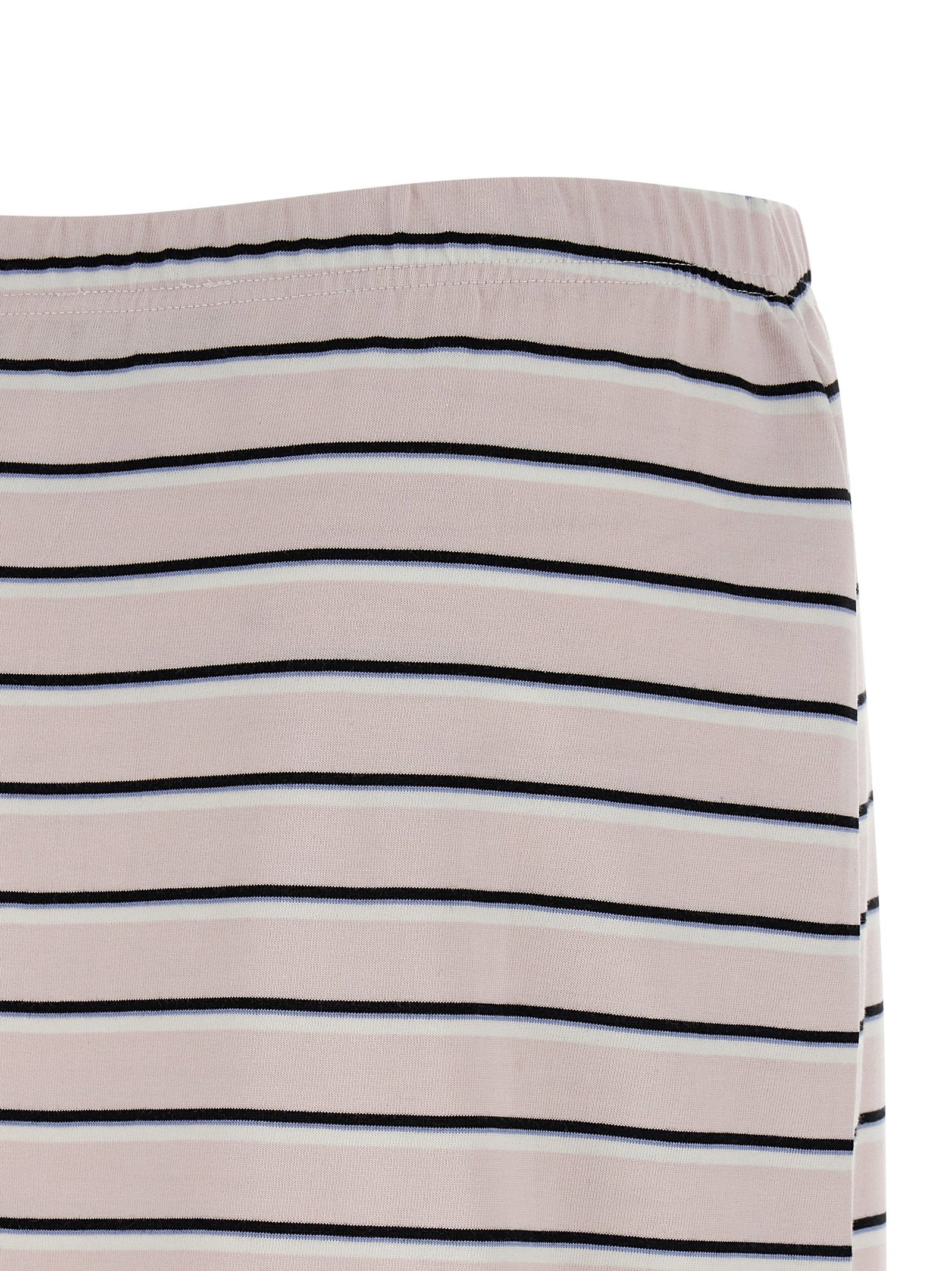 Rotate Birger Christensen Striped Jersey Midi Skirt — Cream, view 4