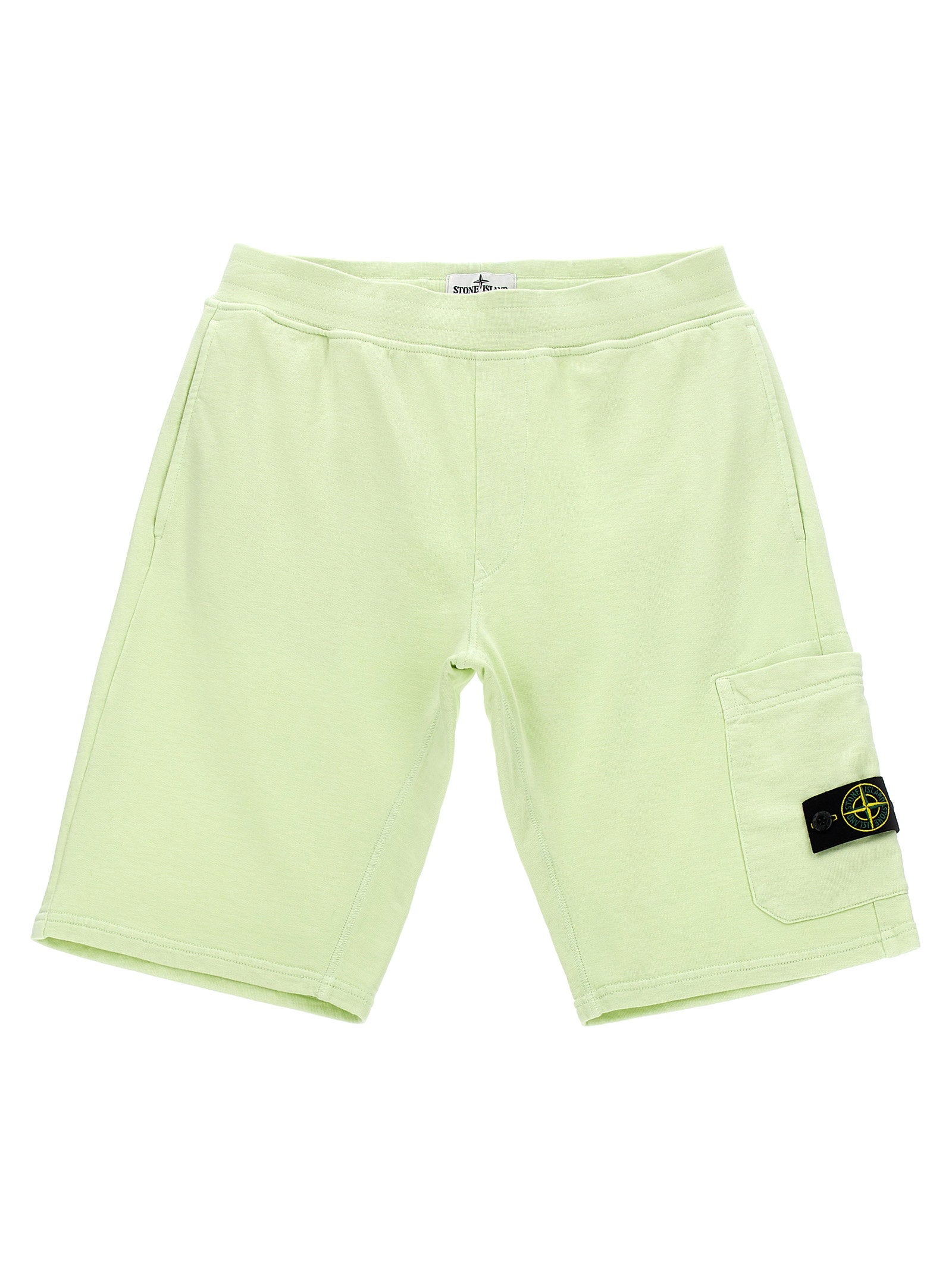 Stone Island Junior Organic Cotton Cargo Bermuda Shorts — Pale Green by Stone Island Junior