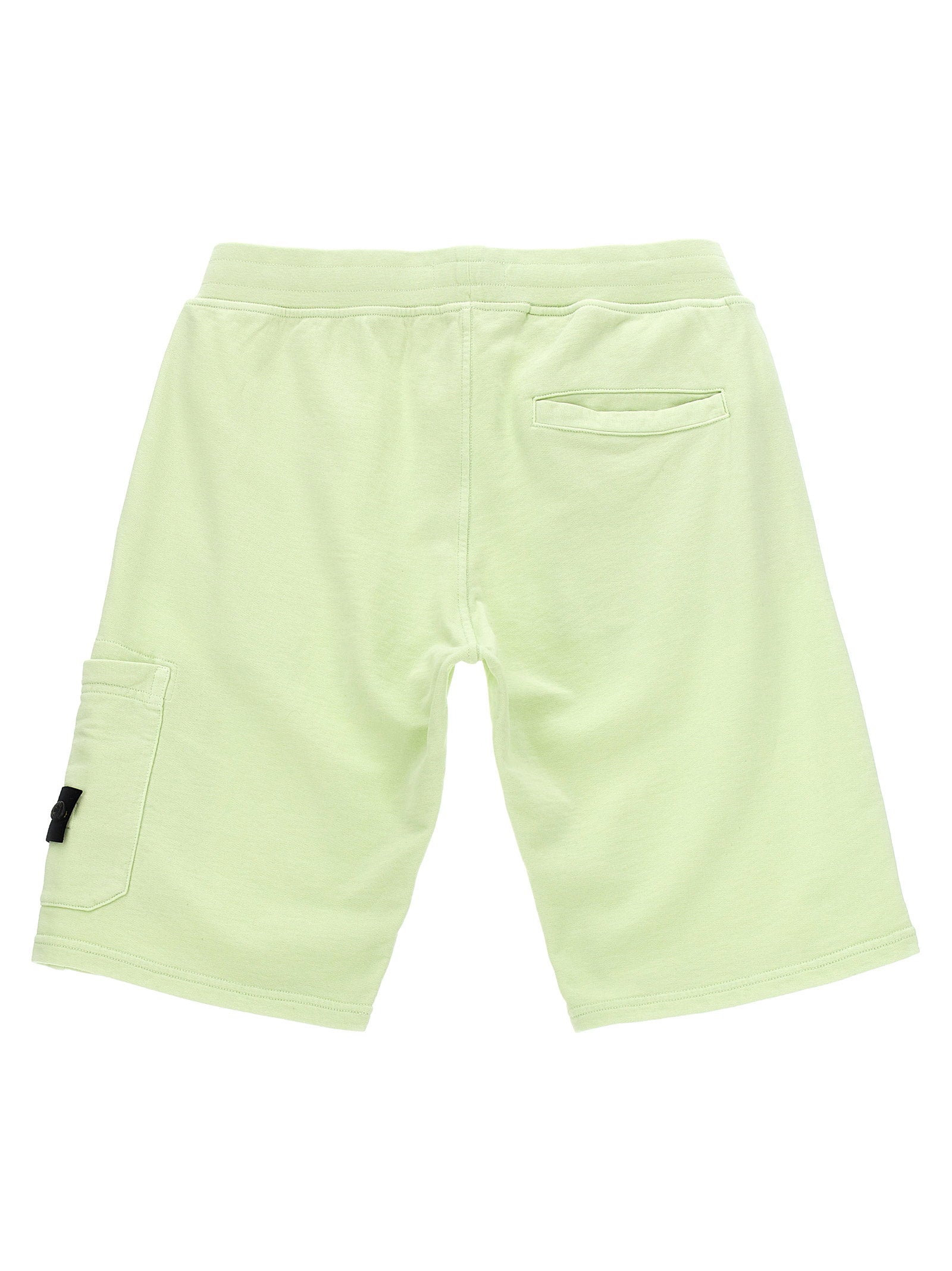 Stone Island Junior Organic Cotton Cargo Bermuda Shorts — Pale Green, view 2